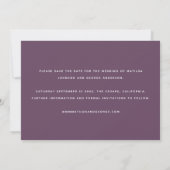 Save The Date Mariage élégant à écriture moderne (Dos)