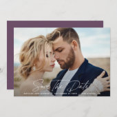 Save The Date Mariage élégant à écriture moderne (Devant / Derrière)