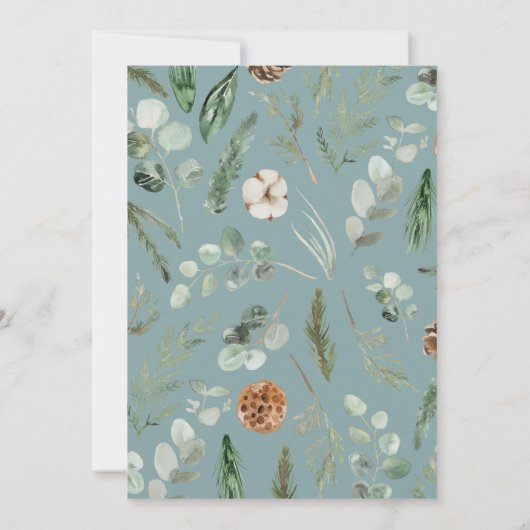 Save The Date Mariage élégant à écriture moderne eucalyptus (Dos)
