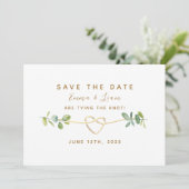 Save The Date Mariage Élégant à la Verdure Eucalyptus (Debout devant)