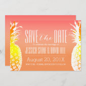 Save The Date Mariage élégant à l'ananas tropical Enregistrer la (Devant / Derrière)