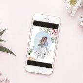 Save The Date Mariage élégant à l'arc rose floral