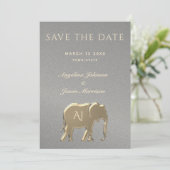 Save The Date Mariage élégant argent et or (Debout devant)