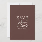 Save The Date Mariage élégant au chocolat marron (Devant)
