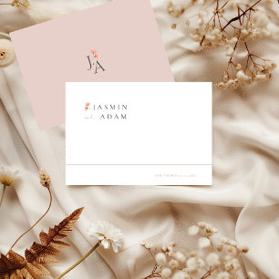 Save The Date Mariage Élégant au Rose Floral Monogramme