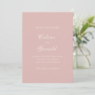 Save The Date Mariage élégant avec photo rose classique