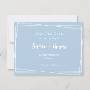 Save The Date Mariage élégant avec un script stylé bleu clair