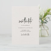 Save The Date Mariage Élégant Beige Intemporel (Debout devant)