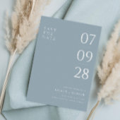 Save The Date Mariage élégant bleu Dusty moderne