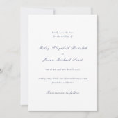 Save The Date Mariage Élégant Bleu Marine Propre (Devant)