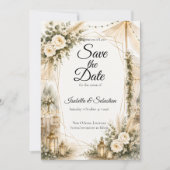 Save The Date Mariage Élégant Boho (Devant)