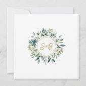 Save The Date Mariage élégant botanique aquarelle verdure (Dos)