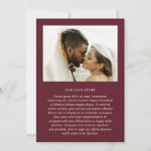 Save The Date Mariage Élégant Bourgogne Classique (Dos)
