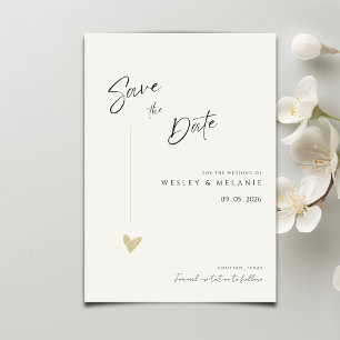 Save The Date Mariage Élégant Calligraphie Typo Minimaliste