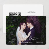 Save The Date Mariage Élégant Classique Calligraphié en Noir et (Devant / Derrière)