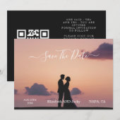 Save The Date Mariage Élégant Classique Calligraphie Noir et Bla (Devant / Derrière)
