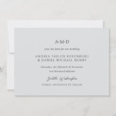 Save The Date Mariage élégant d'Andrea Gray (Devant)