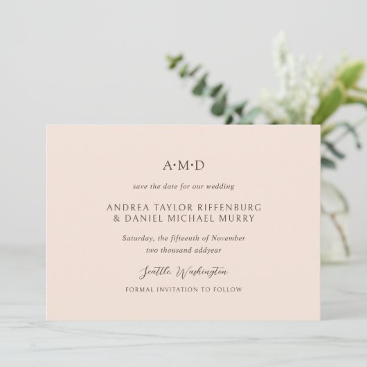Save The Date Mariage élégant d'Andrea Tan (Debout devant)