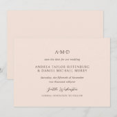 Save The Date Mariage élégant d'Andrea Tan (Devant / Derrière)