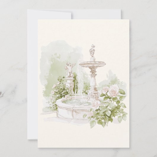 Save The Date Mariage Élégant dans un Jardin de Manoir à l'Aquar (Dos)