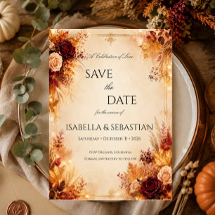 Save The Date Mariage élégant d'automne Mariage rustique boho
