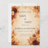 Save The Date Mariage élégant d'automne | Mariage rustique boho (Devant)