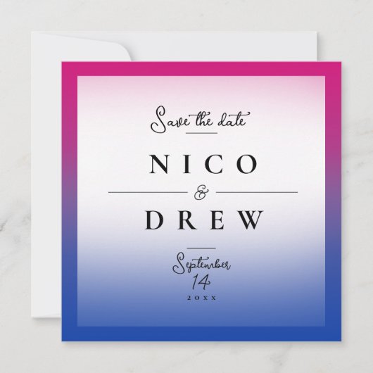 Save The Date Mariage élégant de fierté bisexuelle  (Devant)
