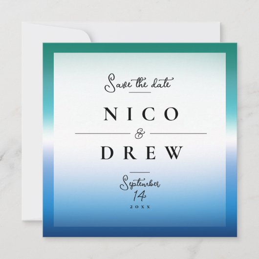 Save The Date Mariage élégant de fierté gay masculine (Devant)