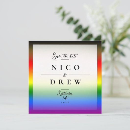 Save The Date Mariage élégant de fierté LGBTQ+ BIPOC (Debout devant)