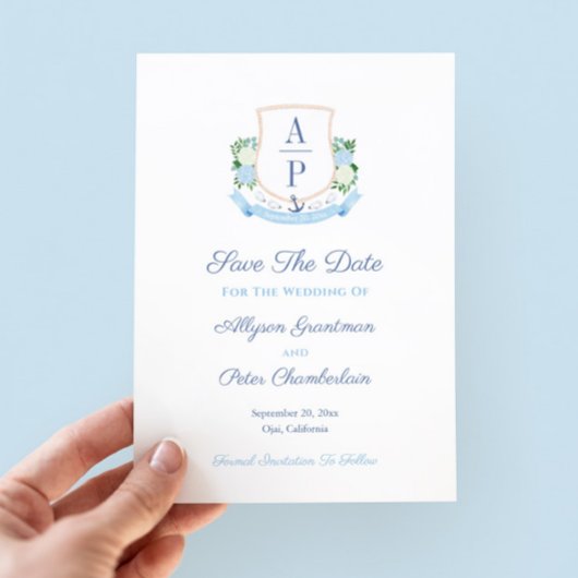 Save The Date Mariage élégant de monogramme côtier
