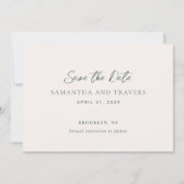 Save The Date Mariage Élégant de Traditionnelle Forêt Verte (Devant)