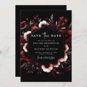 Save The Date Mariage élégant Earthy Burgundy (Devant / Derrière)