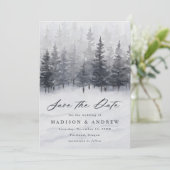 Save The Date Mariage Élégant en Forêt d'Hiver (Debout devant)