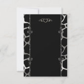 Save The Date Mariage élégant en Motif Silver & Black Giraffe (Dos)