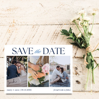Save The Date Mariage Élégant en Trois Photos