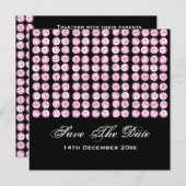 Save The Date Mariage Élégant Enregistrer La Date Diamants Rose (Devant / Derrière)