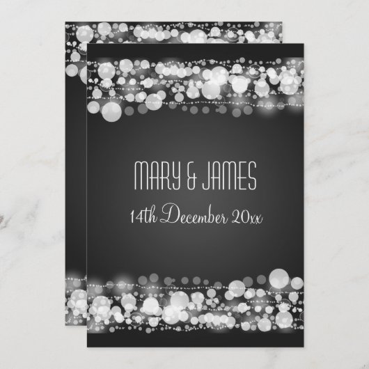 Save The Date Mariage Élégant Enregistrer La Date Dotée Noir (Devant / Derrière)