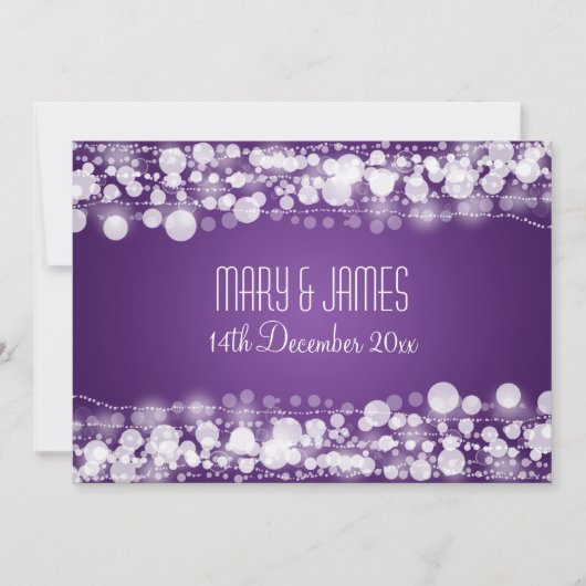 Save The Date Mariage Élégant Enregistrer La Date Dotée Violet (Devant)