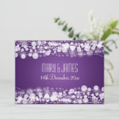 Save The Date Mariage Élégant Enregistrer La Date Dotée Violet (Debout devant)