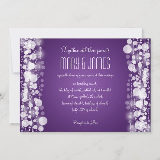 Save The Date Mariage Élégant Enregistrer La Date Dotée Violet (Dos)