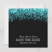 Save The Date Mariage Élégant Enregistrer La Date Étoiles Turquo (Dos)