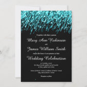 Save The Date Mariage Élégant Enregistrer La Date Étoiles Turquo (Devant)