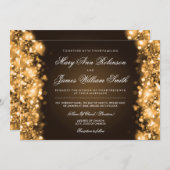 Save The Date Mariage Élégant Enregistrer La Date Lumière Or (Devant / Derrière)