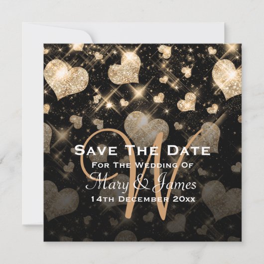 Save The Date Mariage Élégant Enregistrer La Date Parties scinti (Devant)