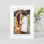 Save The Date Mariage Élégant Enregistrer la Date Photo Minimali (Debout devant)