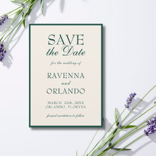 Save The Date Mariage élégant et glamour à l'ancienne avec crème