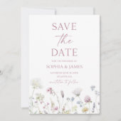 Save The Date Mariage Élégant Fleur de Fleur Sauvage Fleurs (Devant)