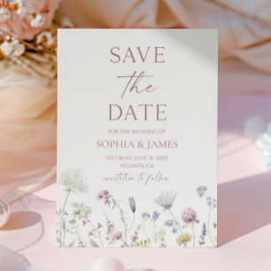 Save The Date Mariage Élégant Fleur de Fleur Sauvage Fleurs