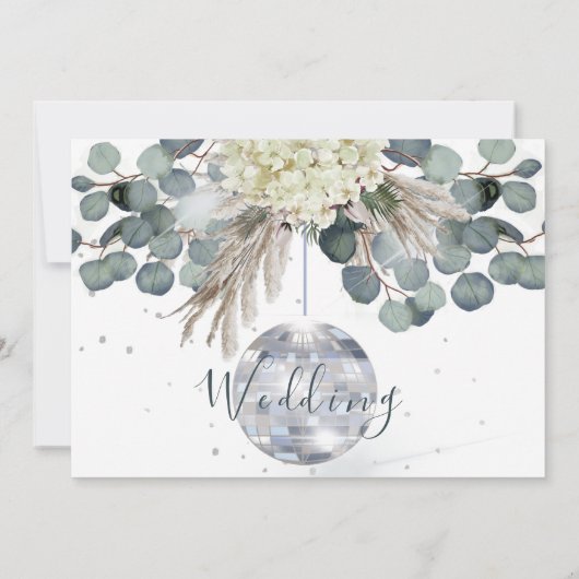 Save The Date Mariage élégant floral Dusty Blue Eucalyptus (Dos)