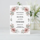 Save The Date Mariage Élégant Floral Enregistrer la Date (Debout devant)